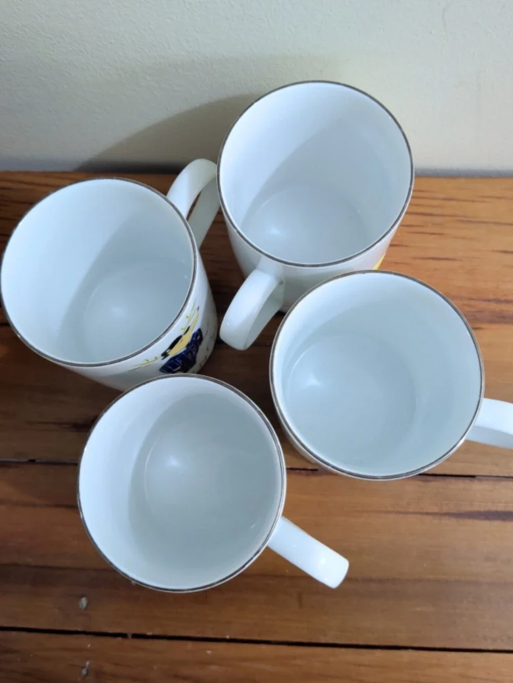 Pottery Barn Porcelain Reindeer Mugs Retired Set